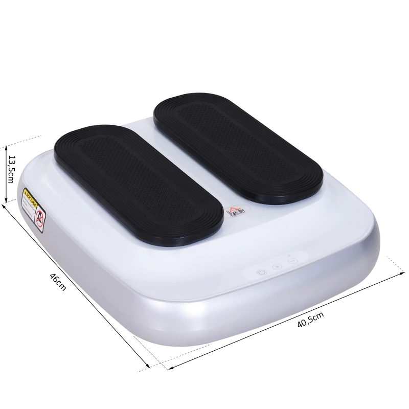 HOMCOM® TRENER NÓG TRENAŻER ELEKTRYCZNY 5-STOPNIOWA REGULACJA stal + guma ABS biały + czarny 46 x 40,5 x 13,5 cm