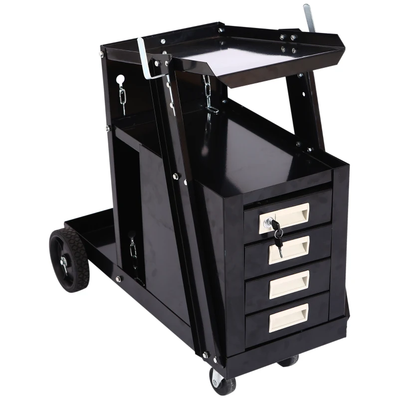 DURHAND® WÓZEK SPAWALNICZY NA SPAWARKĘ 4 SZUFLADY czarny