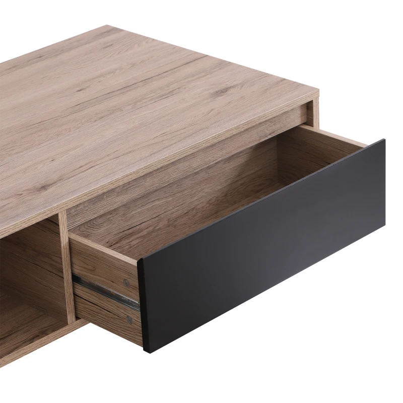 HOMCOM® ŁAWA STOLIK KAWOWY RTV 2 x SZUFLADA 2 x PÓŁKA drewno 120 x 56 x 35 cm