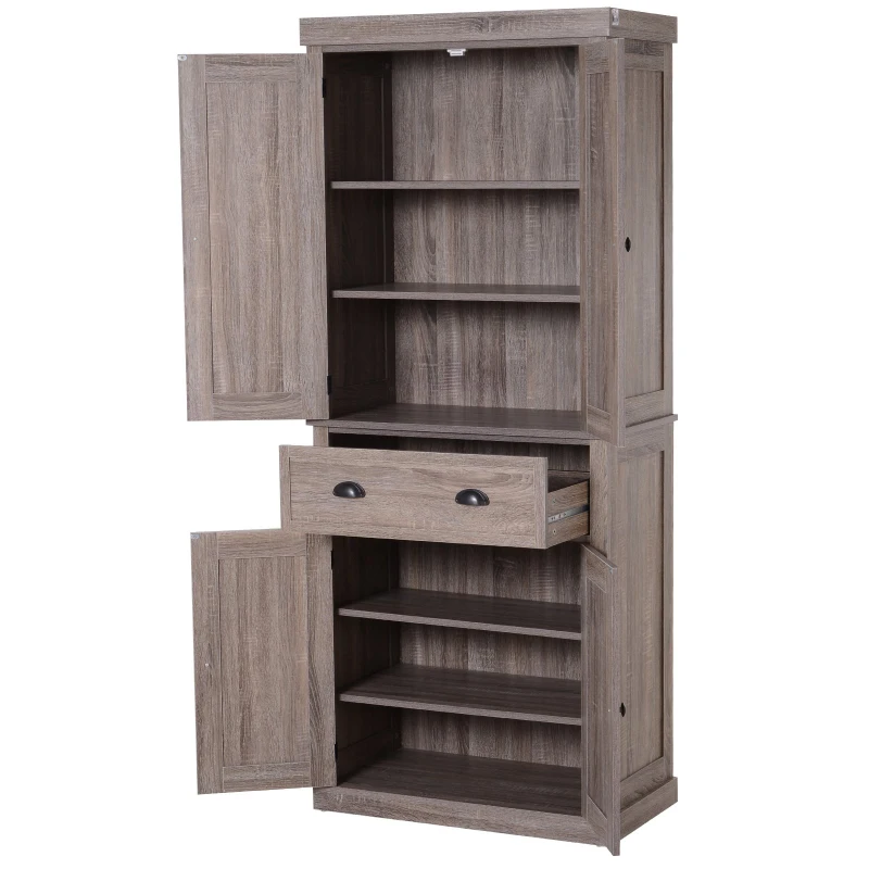 Wysoka szafka łazienkowa szafa kuchenna komoda 4 półki szuflada MDF