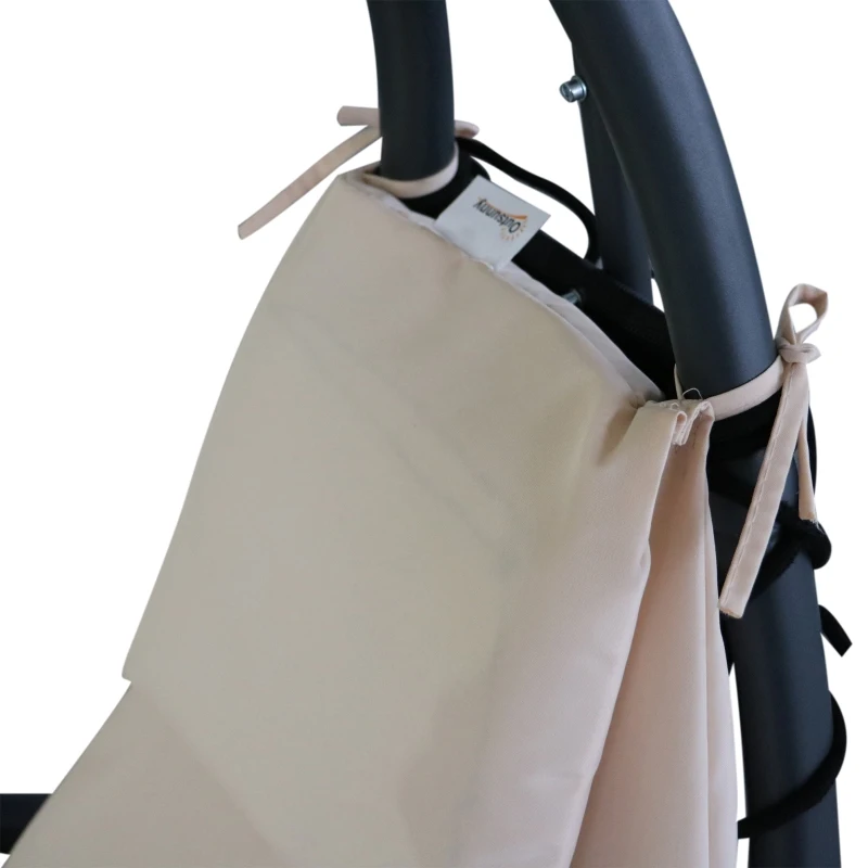 Outsunny® LEŻAK OGRODOWY Z ZAGŁÓWKIEM I DASZKIEM ERGONOMICZNY ODPORNY NA WARUNKI ATMOSFERYCZNE 181 x 127 x 177 cm