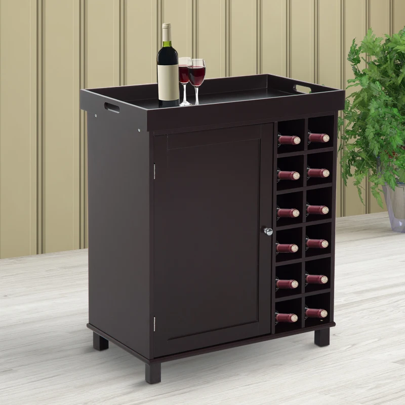 HOMCOM SZAFKA NA WINO KOMODA  ciemny brąz