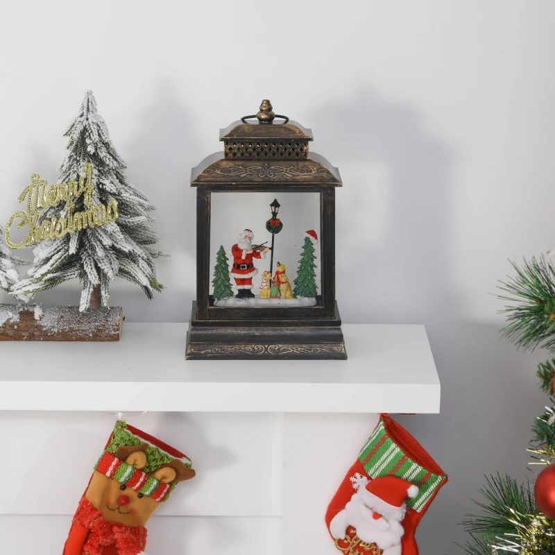 Lampion bożonarodzeniowy śnieżny ze Świętym Mikołajem grającym na skrzypcach muzyka timer 6 h USB / na baterie