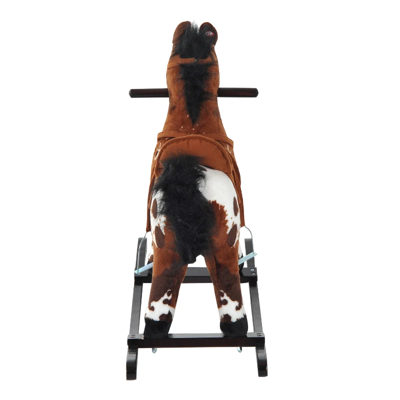 HOMCOM KONIK KOŃ NA BIEGUNACH BUJACZEK  brąz