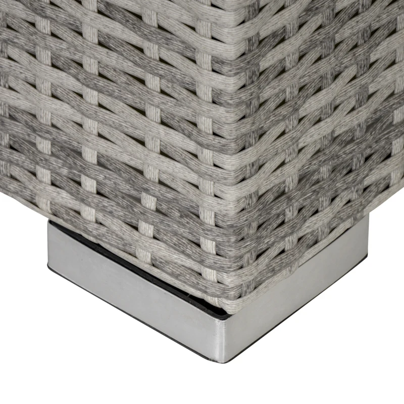 Pojedyncze krzesło z poduszką Krzesło ogrodowe rattanowe krzesło ogrodowe stalowoszare Outsunny®