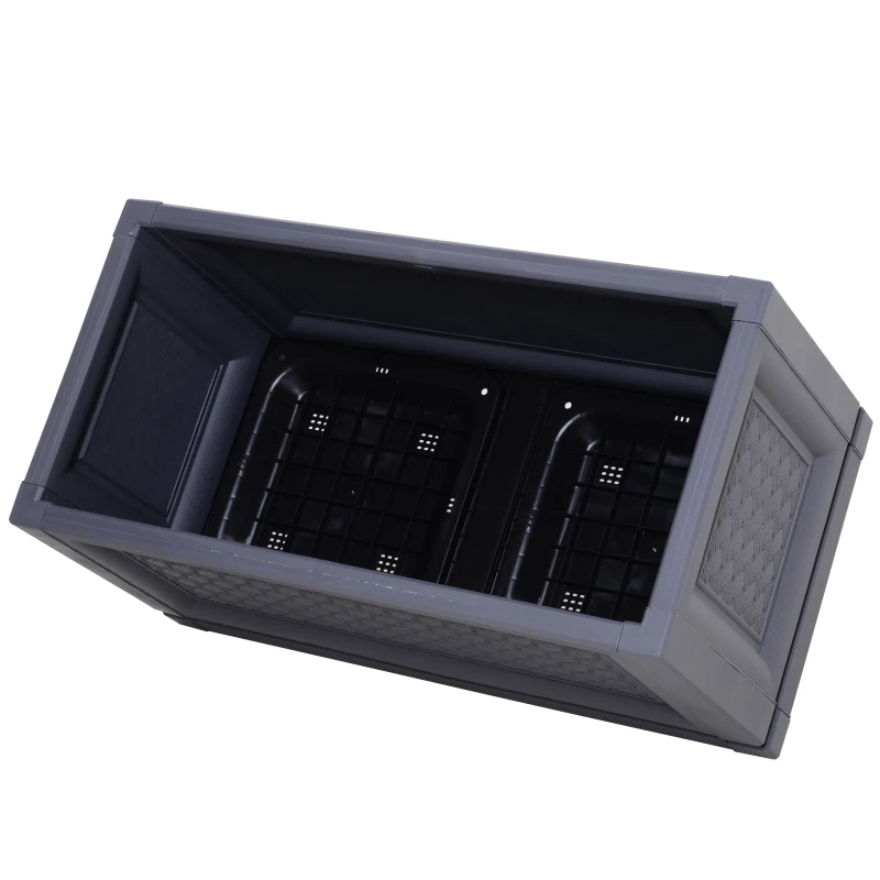 Grządka podwyższona skrzynia na rośliny donica szara 80 x 40 x 38 cm Outsunny