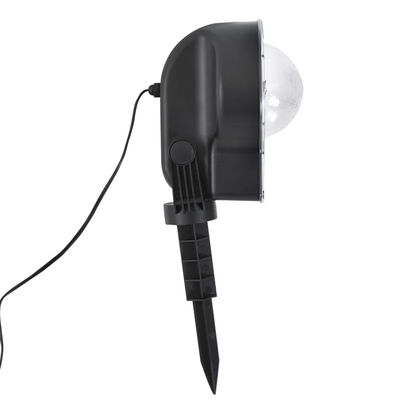 HOMCOM® PROJEKTOR ŚWIATŁA LED ŚWIĄTECZNY EFEKT ŚWIETLNY PŁATKÓW ŚNIEGU czarny