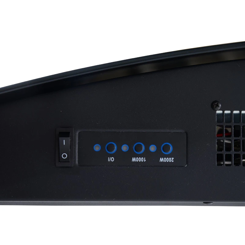 HOMCOM KOMINEK ELEKTRYCZNY SZKLANY LED 1000/2000 W czarny