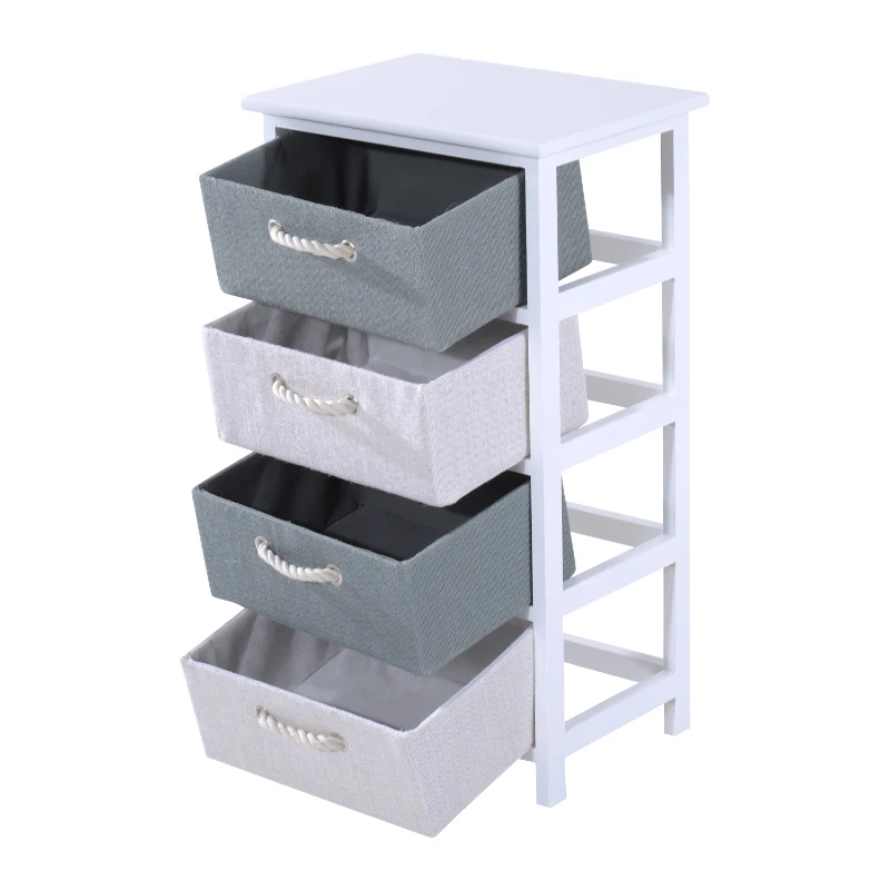 HOMCOM KOMODA REGAŁ Z 4 KOSZYKAMI biała