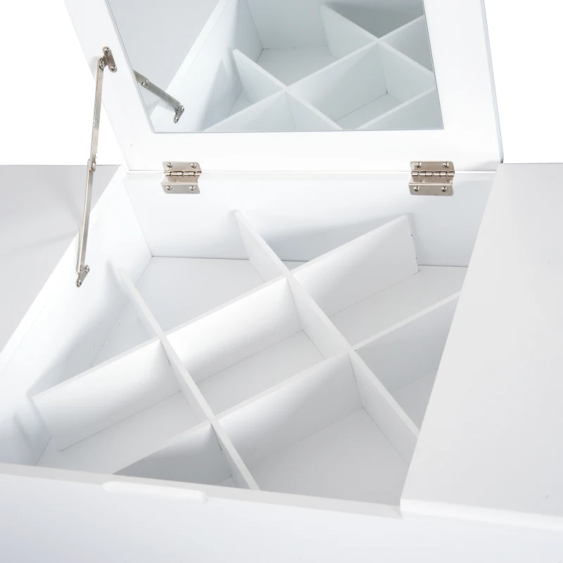 HOMCOM TOALETKA STÓŁ KOSMETYCZNY + STOŁEK I LUSTRO biała