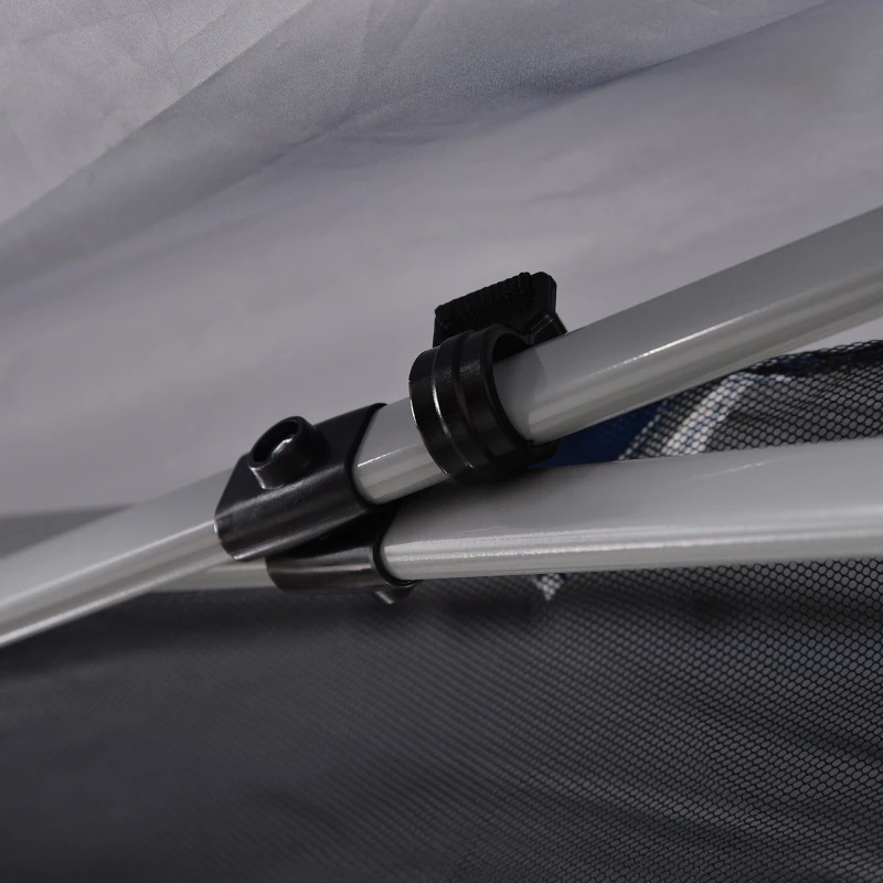 Outsunny® Pawilon Składany 4 Ścianki Siatkowe Namiot Ogrodowy Pop-Up Regulacja Wysokości Stal Niebieski