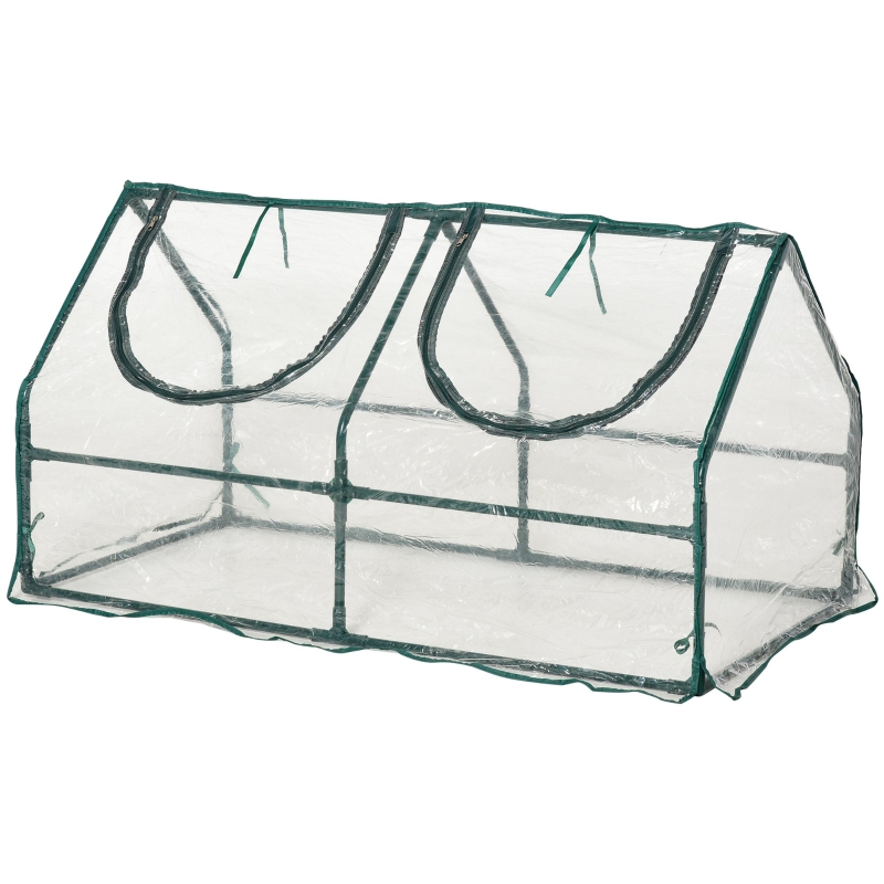 Szklarnia Outsunny z okienkiem PVC szklarnia do pomidorów cieplarnia na pomidory skrzynia inspektowa 120x60x60cm przezroczysta
