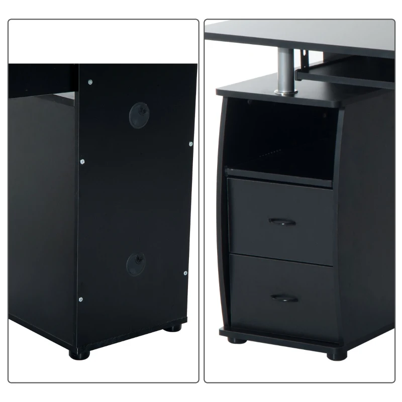 HOMCOM BIURKO KOMPUTEROWE BIUROWE czarne