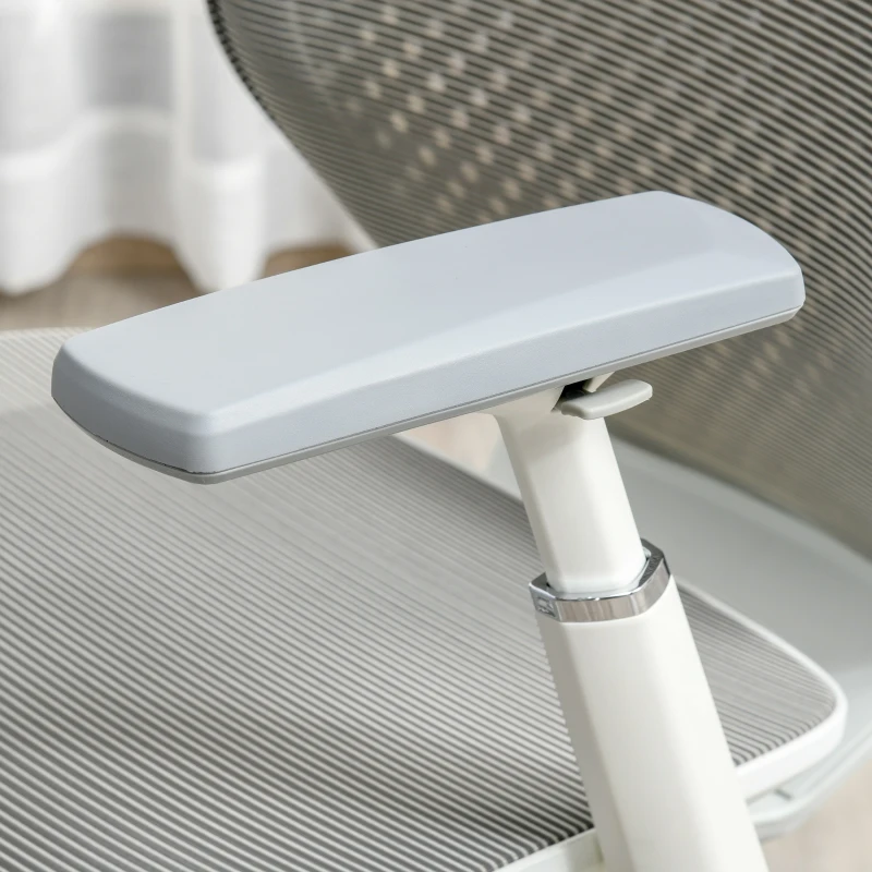 Krzesło biurowe Vinsetto krzesło obrotowe z zagłówkiem regulowany kąt jasnoszare pianka nylon poliester 65 x 68 x 117-125 cm