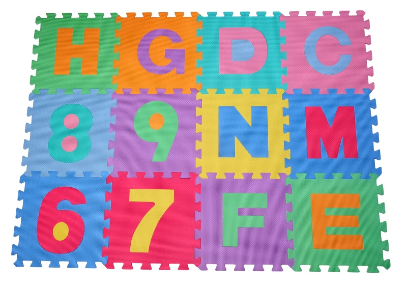 HOMCOM PUZZLE PIANKOWE MATA CYFRY LITERY 36 CZĘŚCI