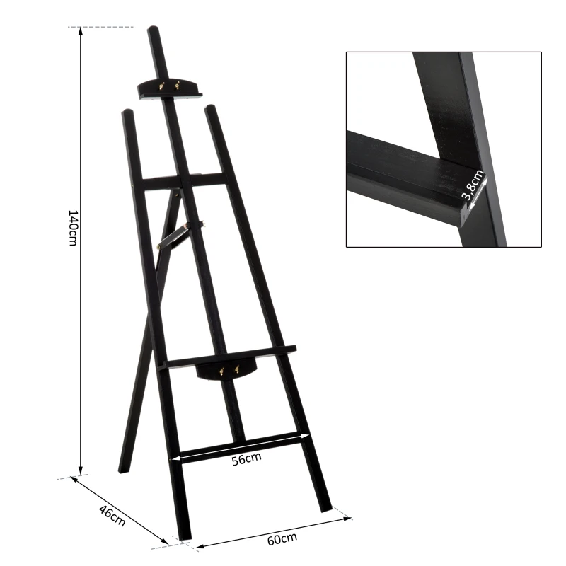 HOMCOM® SZTALUGA BLEJTRAM REGULOWANA 90° buk czarny