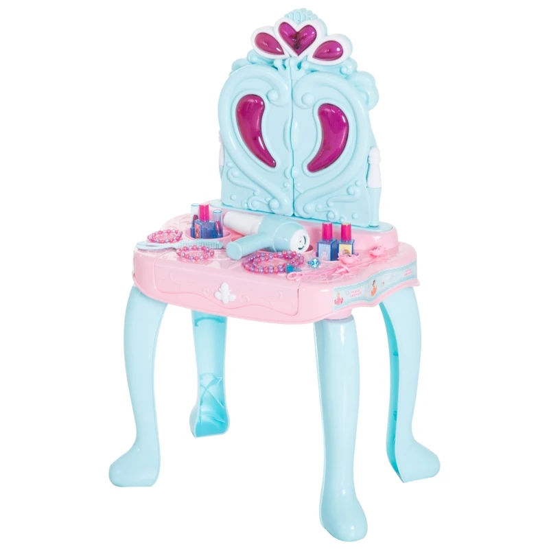 HOMCOM TOALETKA DLA DZIECI Z MUZYKĄ I ŚWIATŁEM kolorowa