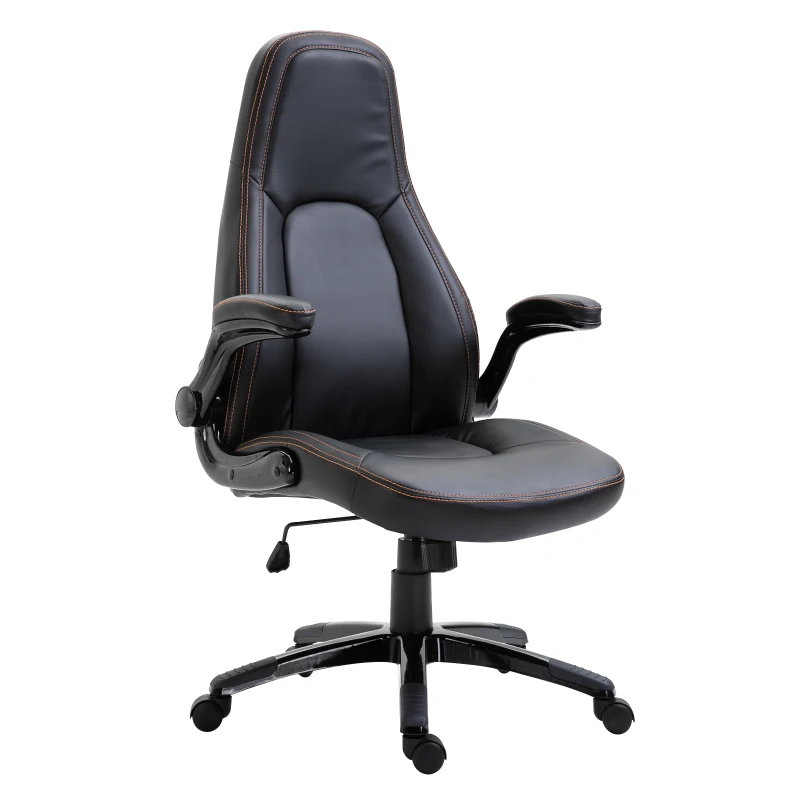 Vinsetto® Fotel Biurowy Komputerowy Regulacja Wysokości Funkcja Kołysania Obrotowy 360° PU Kawowy 64 X 63 X 117-124 cm