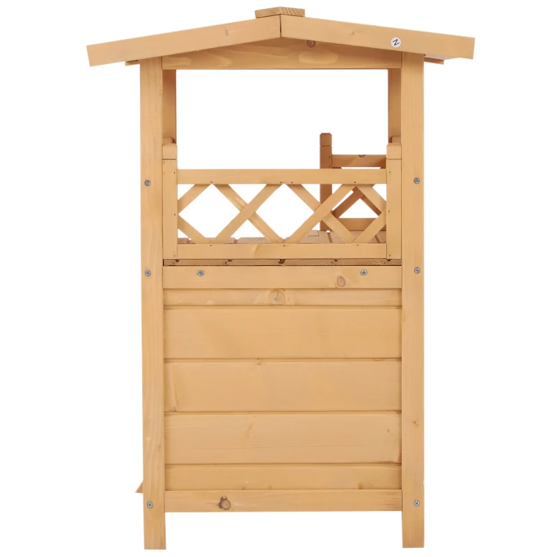 Domek dla kota 2-kondygnacyjny Domek dla kota Willa dla kota asfaltowy dach balkon lite drewno naturalny