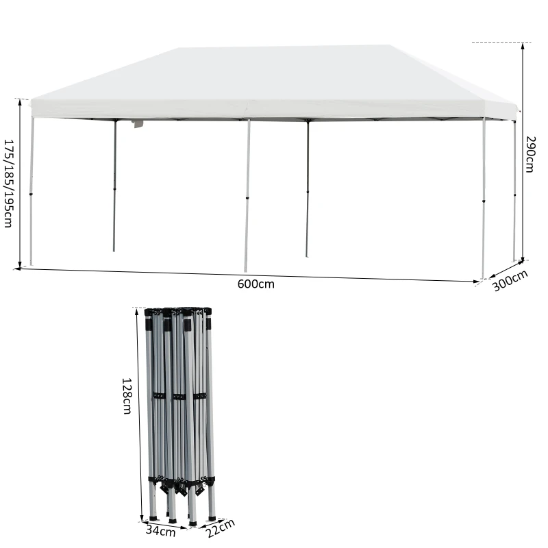 Pawilon składany namiot imprezowy wodoodporny ogrodowy stalowy biały Outsunny
