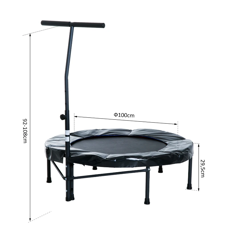 HOMCOM TRAMPOLINA FITNESS OGRODOWA Z UCHWYTEM czarna
