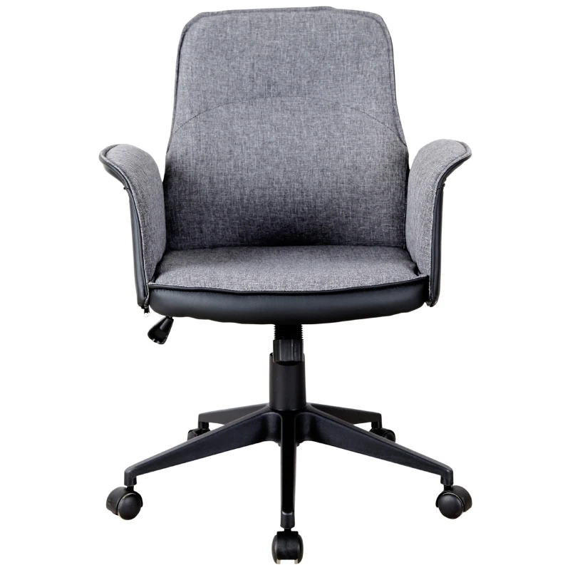 Vinsetto® FOTEL BIUROWY OBROTOWY KOMPUTEROWY REGULACJA WYSOKOŚCI FUNKCJA BUJANIA lniany szary 63 x 67 x 93-102 cm