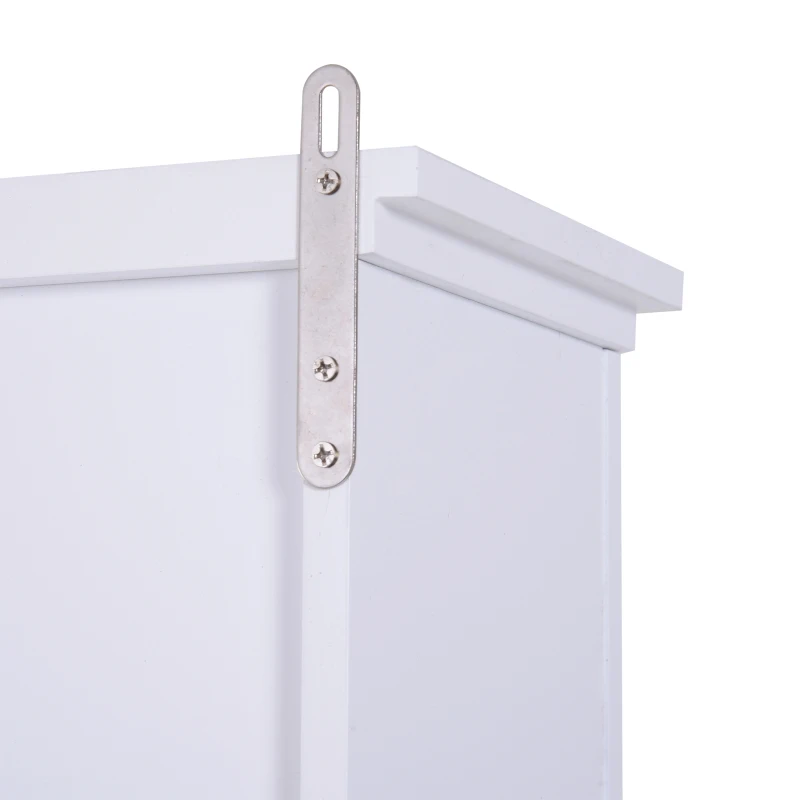 HOMCOM® SZAFKA ŁAZIENKOWA WYSOKA MEBLE ŁAZIENKOWE PÓŁKA WISZĄCA WIELOFUNKCYJNA 6 PÓŁEK drewno biała 60 x 19,6 x 170,5 cm