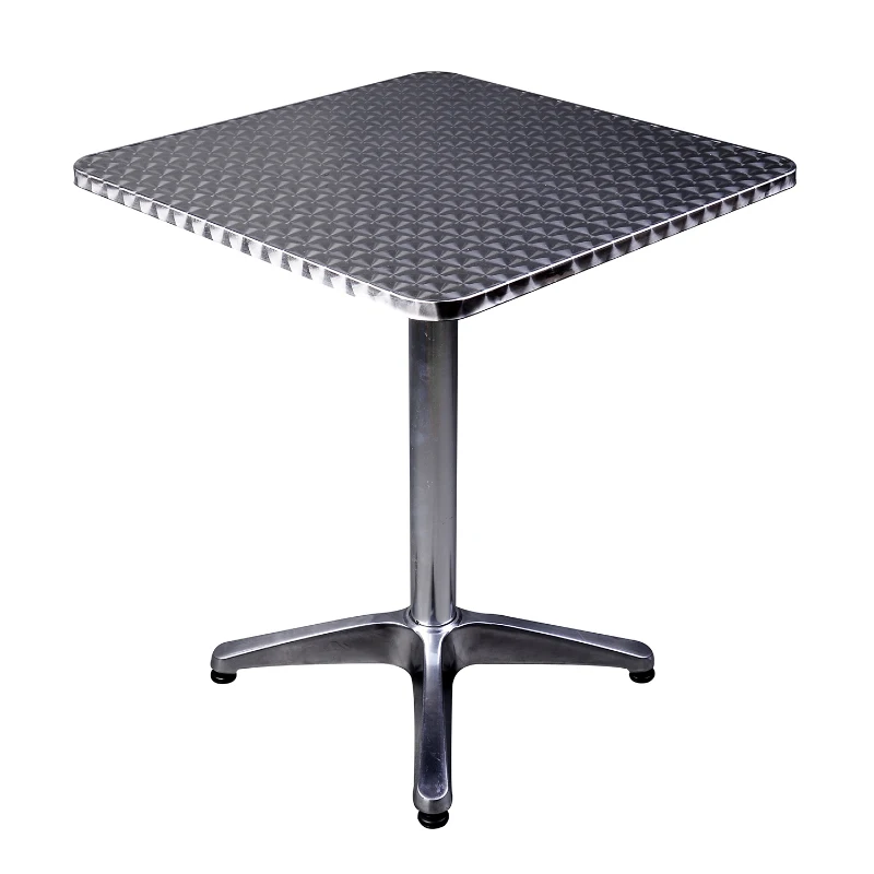 HOMCOM STÓŁ BAROWY BISTRO PUB REGULACJA WYS. KWADRAT ALUMINIUM srebrny