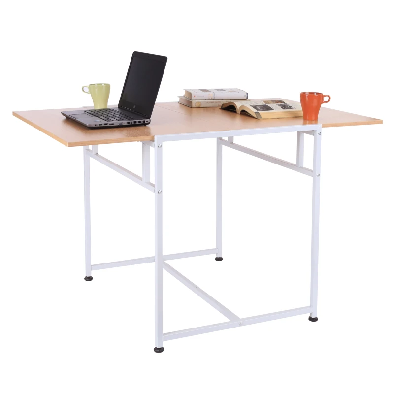 HOMCOM® STÓŁ SKŁADANY BIURKO 2 w 1 Płyta MDF Buk