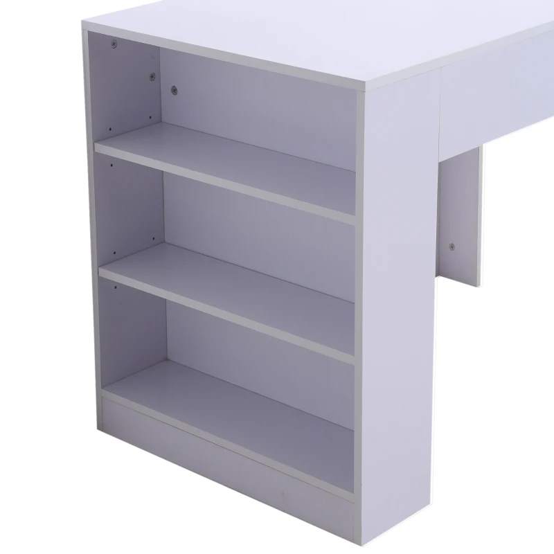 HOMCOM® STÓŁ BAROWY STÓŁ BISTRO BUFET 3 PÓŁKI biały