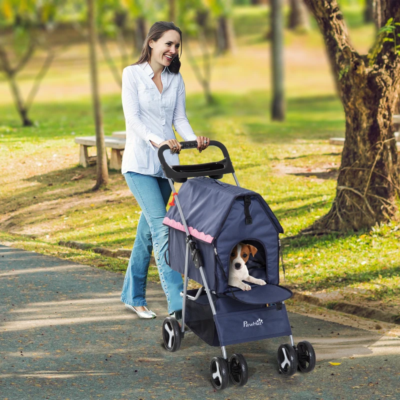 PawHut WÓZEK SPACEROWY DLA PIESKA WÓZEK DLA PIESKA TORBA DLA PIESKA 2 W 1 OTWIERANY PSY GRANAT