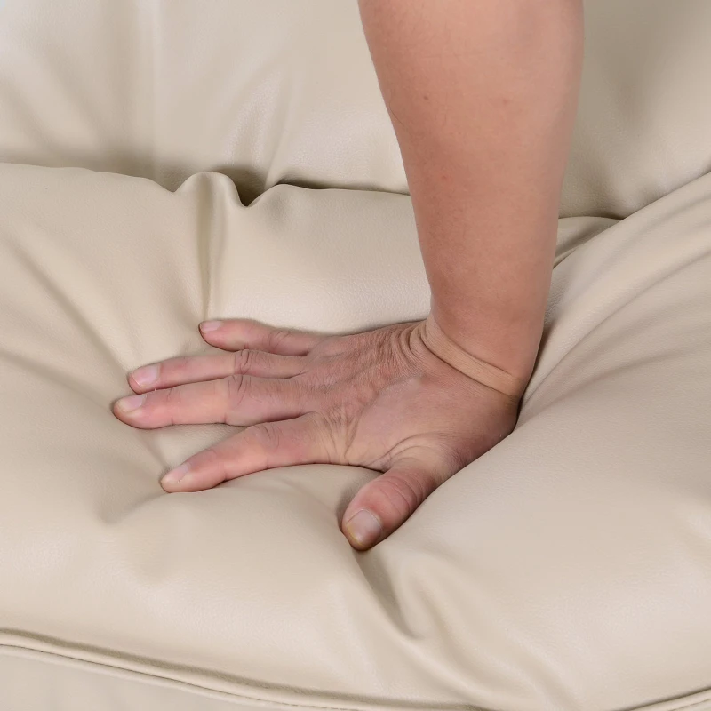 Homcom® Poduszka Siedzisko Podłogowe Krzesło Składane Worek do Siedzenia Poduszka Stadionowa Regulowane Oparcie PU Kremowy 55 X 45 X 67 cm