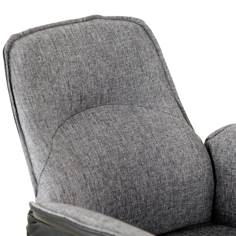 Vinsetto® FOTEL BIUROWY OBROTOWY KOMPUTEROWY REGULACJA WYSOKOŚCI FUNKCJA BUJANIA lniany szary 63 x 67 x 93-102 cm