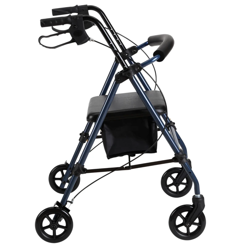 HOMCOM® CHODZIK BALKONIK DLA SENIORÓW REGULACJA WYSOKOŚCI stal czarny