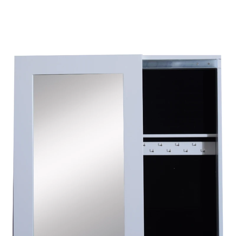 HOMCOM SZAFKA NA BIŻUTERIĘ Z LUSTREM biała