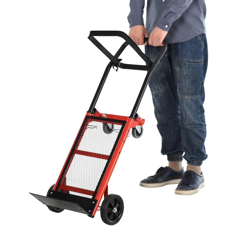 Wielofunkcyjny wózek transportowy 2 w 1 składany wózek ręczny o regulowanej wysokości kolor pomarańczowy + czarny