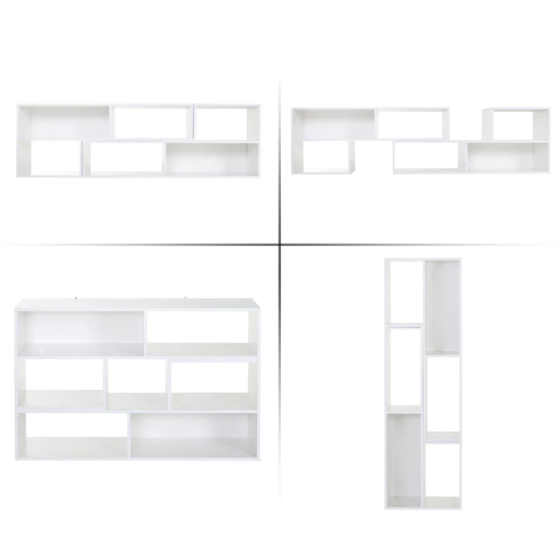 HOMCOM® REGAŁ NA KSIĄŻKI STOJĄCY NA AKTA 2-CZĘŚCIOWY DO BIURA MDF biały 120 x 35 x 50 cm