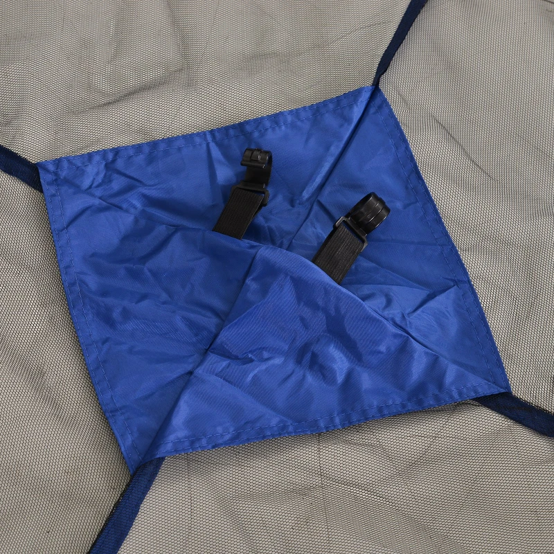 Outsunny® Pawilon Składany 4 Ścianki Siatkowe Namiot Ogrodowy Pop-Up Regulacja Wysokości Stal Niebieski