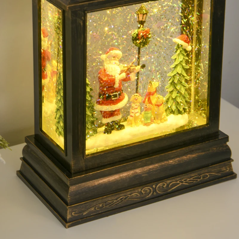 Lampion bożonarodzeniowy śnieżny ze Świętym Mikołajem grającym na skrzypcach muzyka timer 6 h USB / na baterie