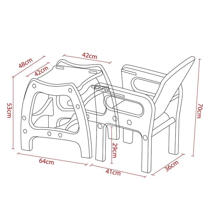 HOMCOM 3w1 KRZESEŁKO DO KARMIENIA BUJANE FOTELIK niebiesko-białe