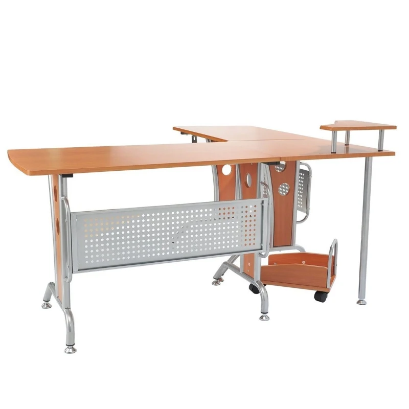 HOMCOM BIURKO NAROŻNE KOMPUTEROWE jasny brąz