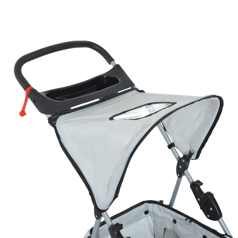 PawHut WÓZEK SPACEROWY DLA PSA szary