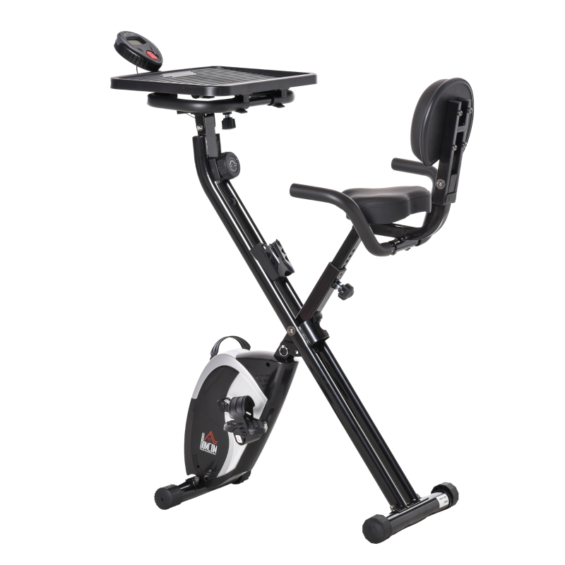 HOMCOM® Heimtrainer Fahrradtrainer Trimmrad 8 stufig einstellbar Rädern Stahl ABS
