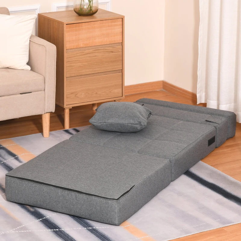 Fotel rozkładany sofa rozkładana sofa-łóżko sofa jednoosobowa z poduszkami do prania szary