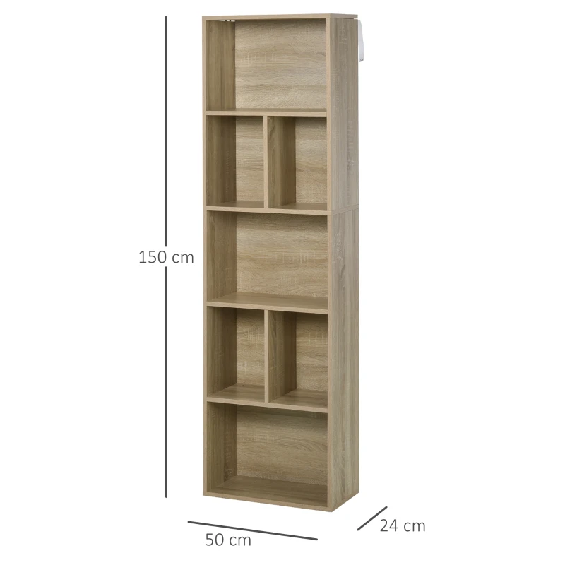 HOMCOM Biblioteczka z 5 półkami, regał