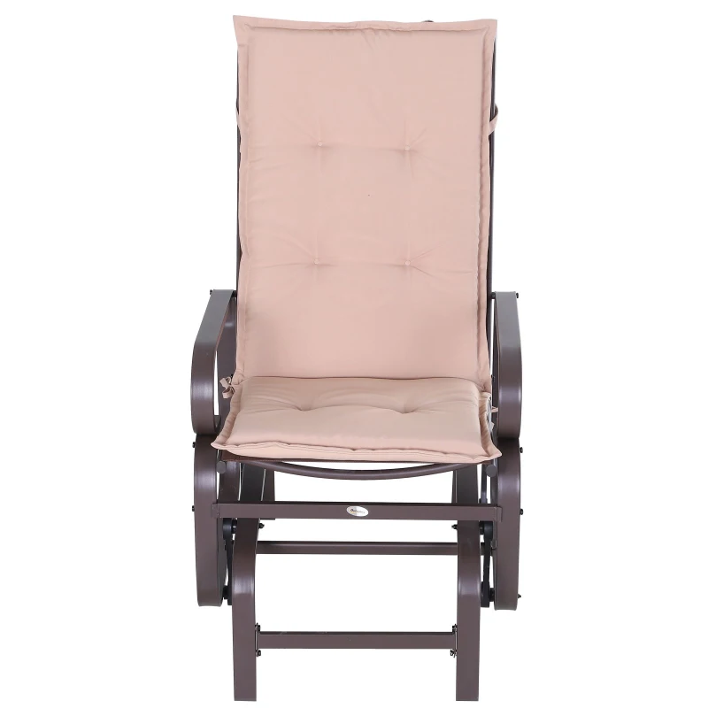 Outsunny® Poduszki na Krzesła Ogrodowe 2-częściowy Zestaw Wysokie Oparcie Poliester Beżowe