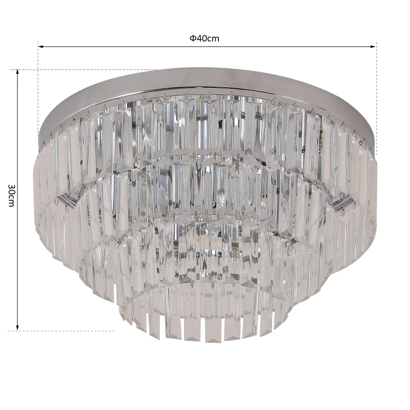 HOMCOM® LAMPA SUFITOWA ŻYRANDOL kryształowy światło 7xE14 40W metal