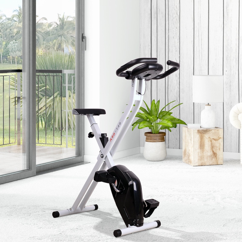 Rower treningowy z monitorem LCD rower fitness regulowany, składany, stal czarny