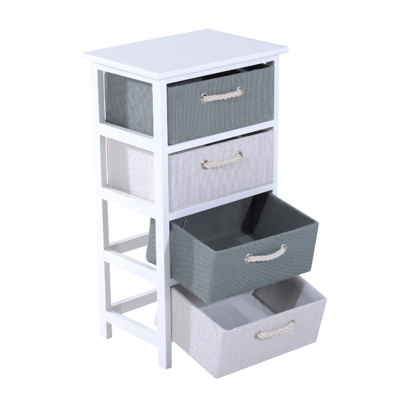 HOMCOM KOMODA REGAŁ Z 4 KOSZYKAMI biała