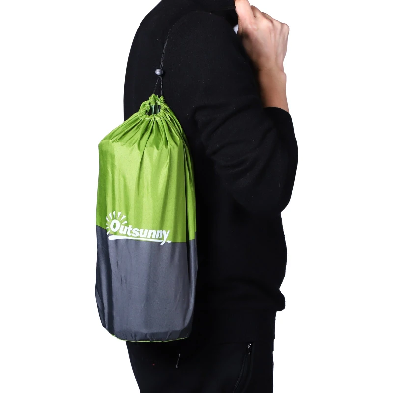 Outsunny® Materac Kempingowy Łóżko Dmuchane Automatycznie Mata do Spania Pongee Zielony